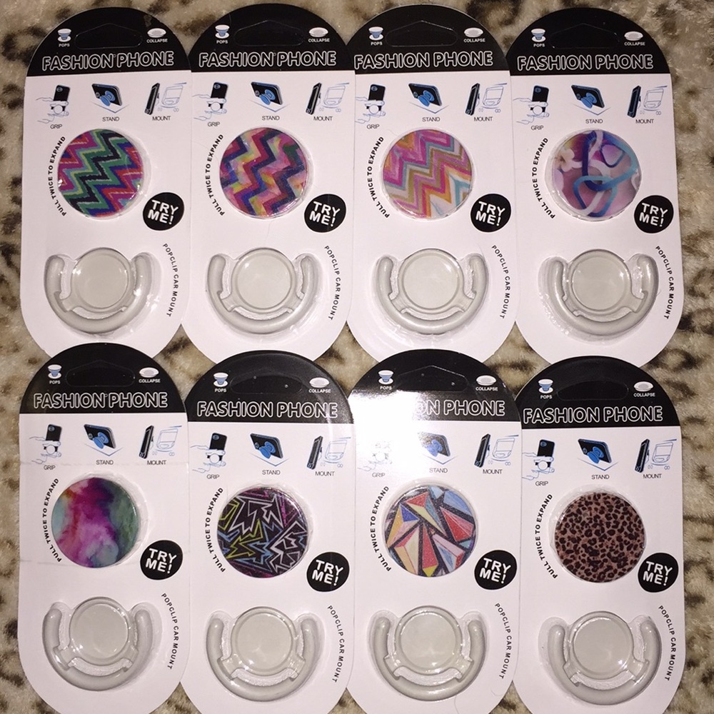 Pop Socket and Phone Mount Combo Accessory Sets